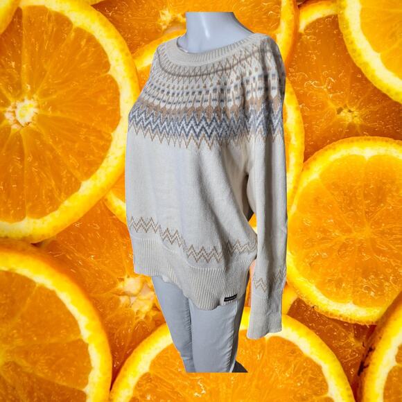 Calvin Klein Jeans Women’s Crew Neck Patterned Pullover Knitwear Sweater Size L - Picture 4 of 9